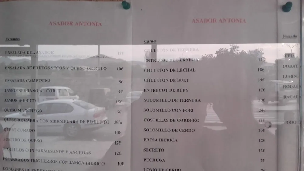 Carta de Asador Casa Antonia, página 4