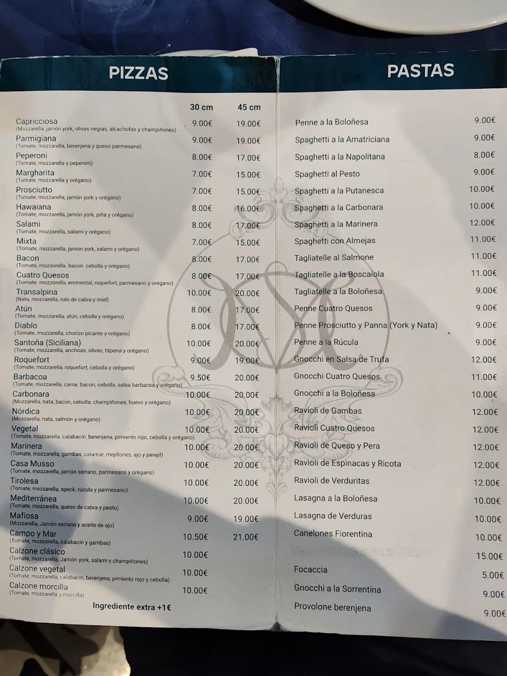Carta de Casa de los Musso, Mesón Restaurante, página 4