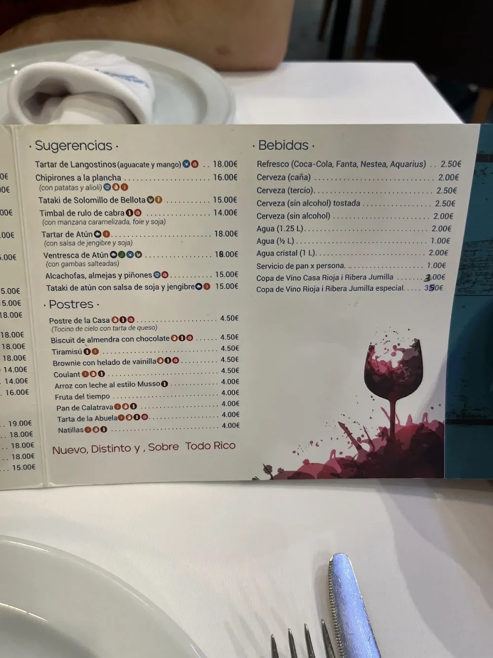 Carta de Casa de los Musso, Mesón Restaurante, página 6