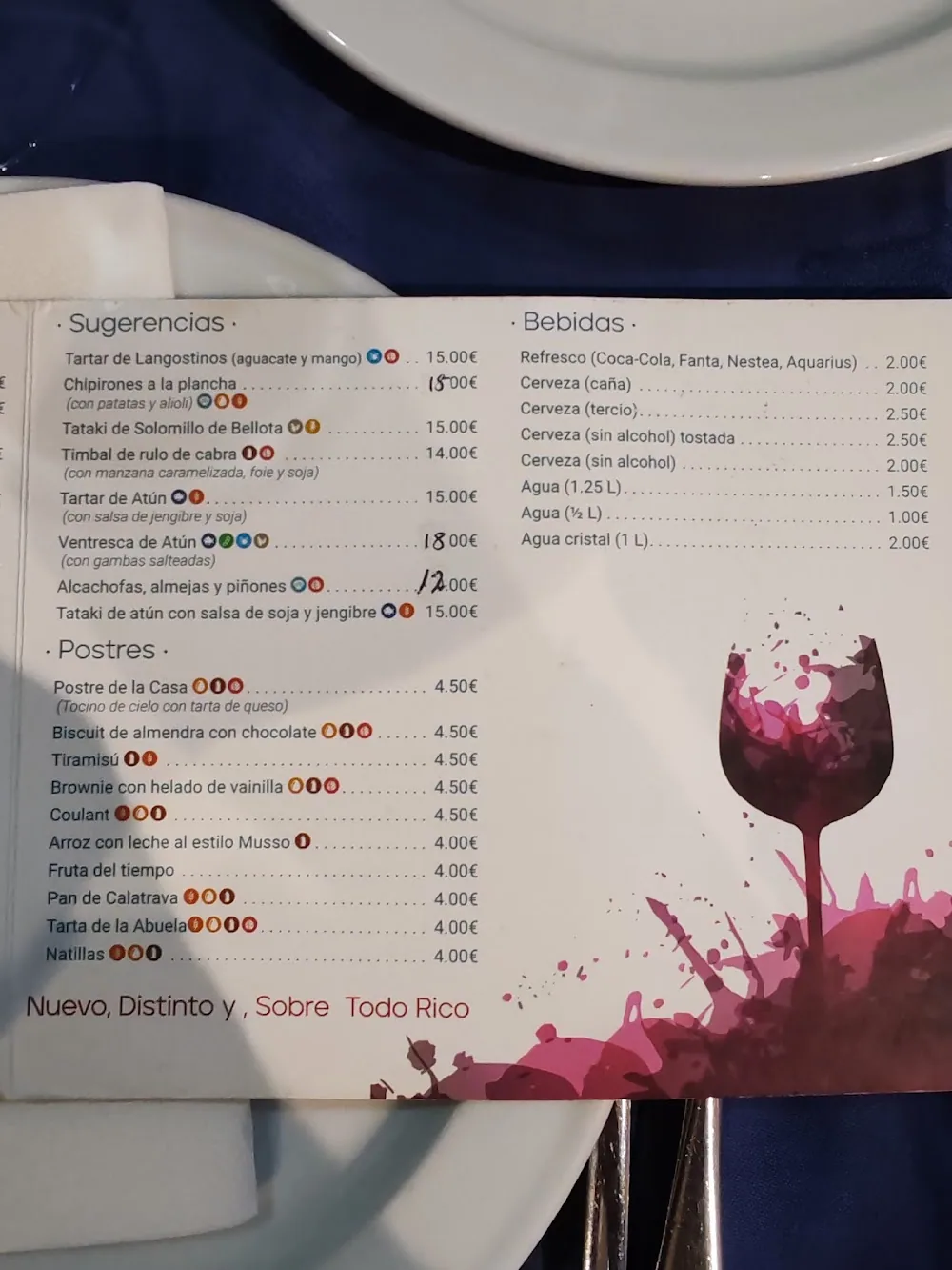 Carta de Casa de los Musso, Mesón Restaurante, página 8