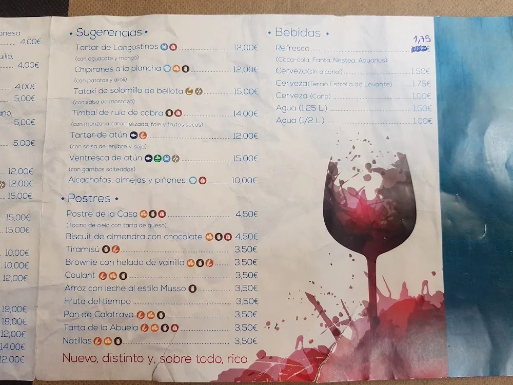 Carta de Casa de los Musso, Mesón Restaurante, página 10