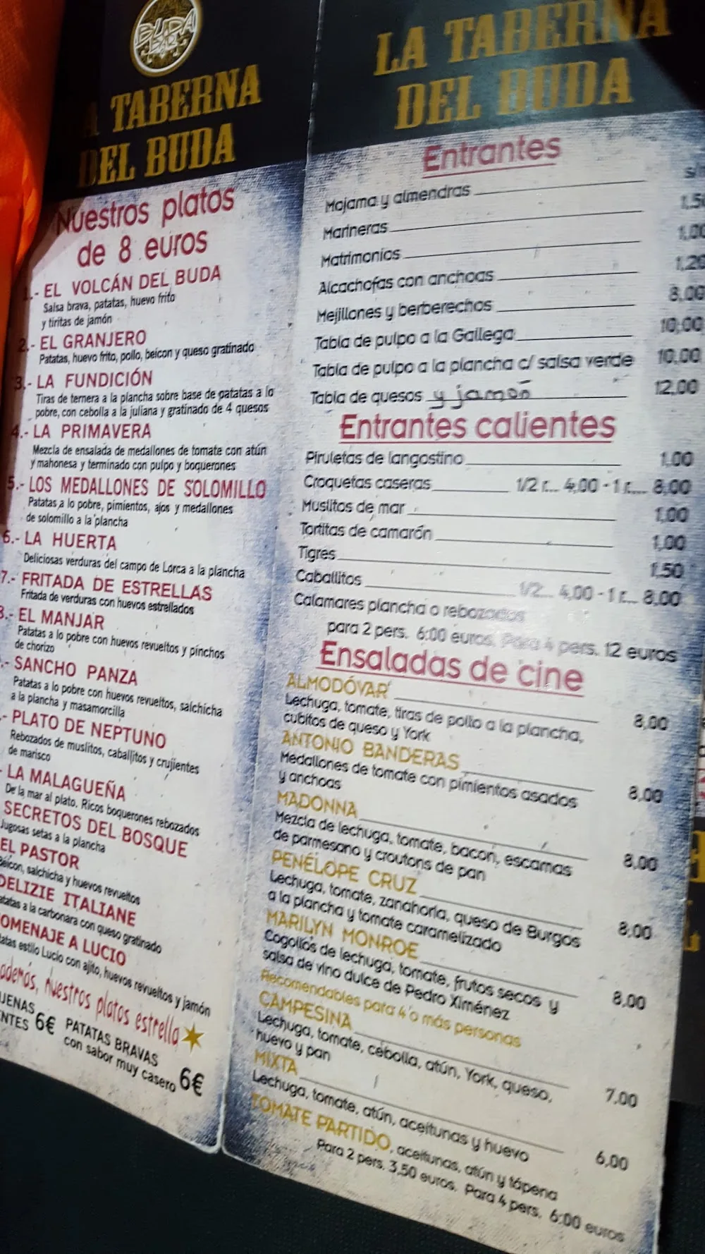 Carta de Casa Tere - antigua Taberna del Buda, página 2