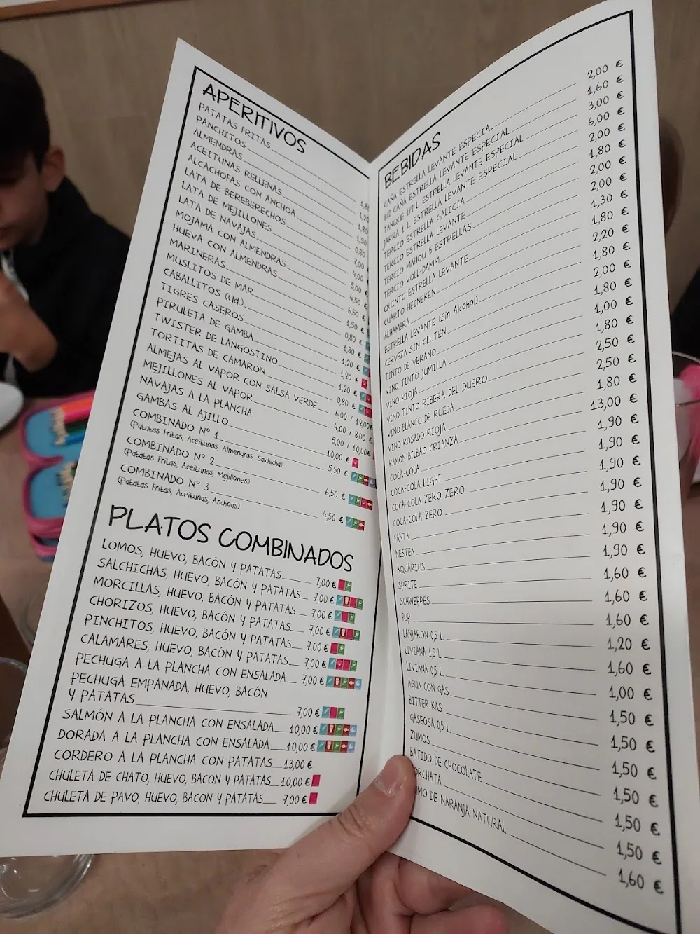 Carta de Cervecería Las Columnas, página 3