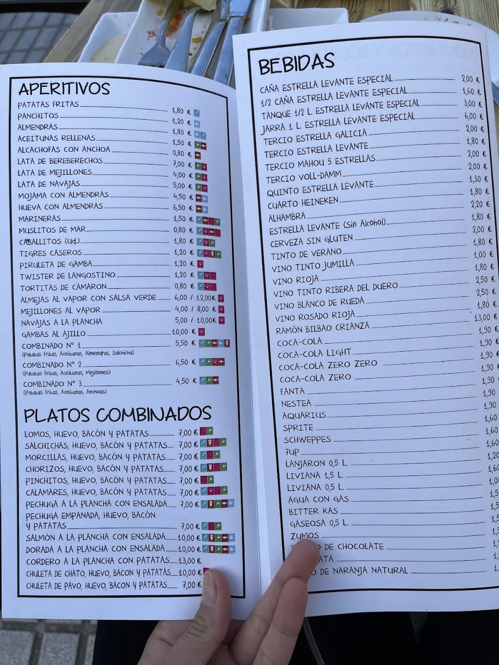 Carta de Cervecería Las Columnas, página 6
