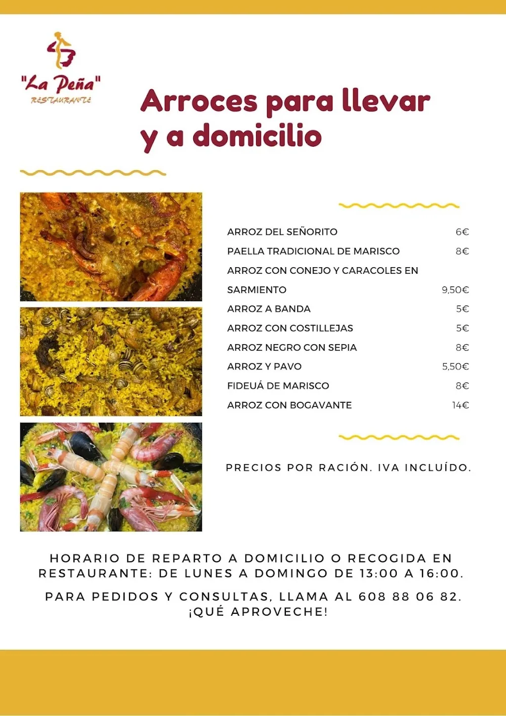 Carta de Mariscos a lo Bestia · La Peña Restaurante, página 2