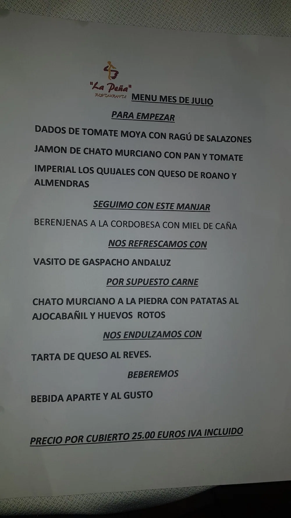 Carta de Mariscos a lo Bestia · La Peña Restaurante, página 4
