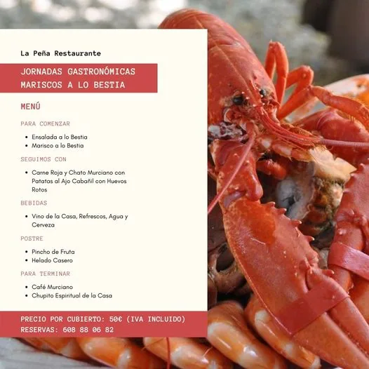 Carta de Mariscos a lo Bestia · La Peña Restaurante, página 5