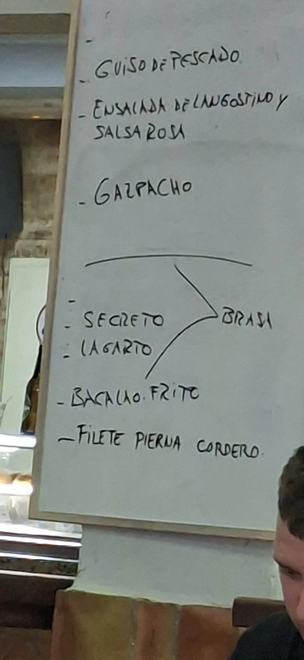 Carta de Mesón Nuevo Serrata, página 2