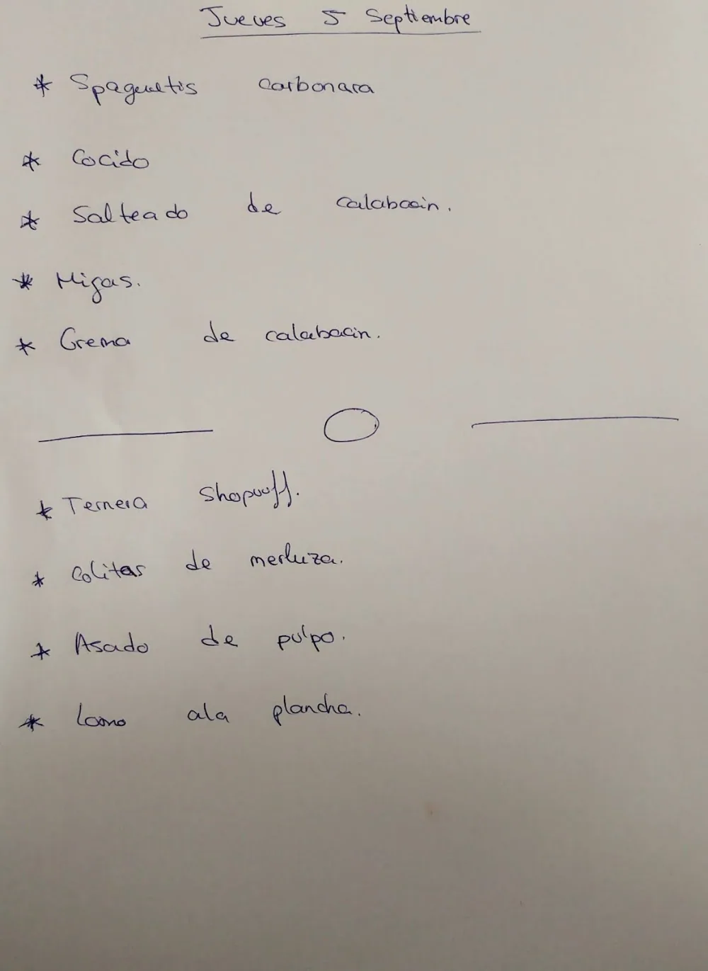 Carta de Mesón Nuevo Serrata, página 3