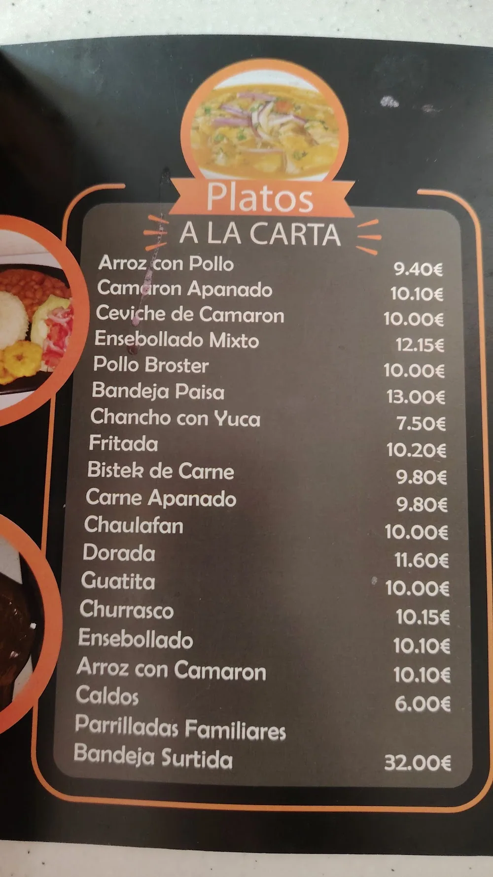 Carta de Restaurante La Parada Latina, página 2