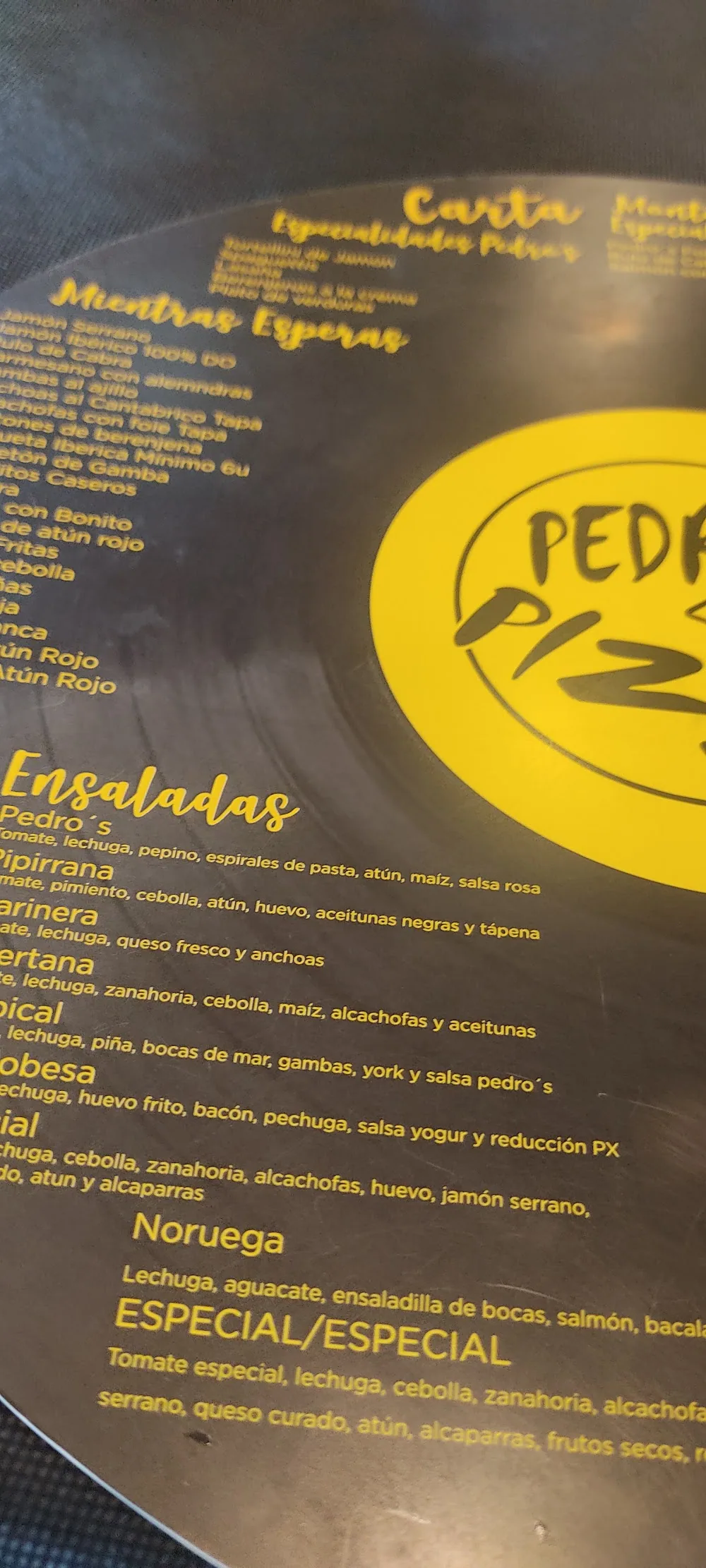 Carta de Restaurante Pedro's Pizza, página 5