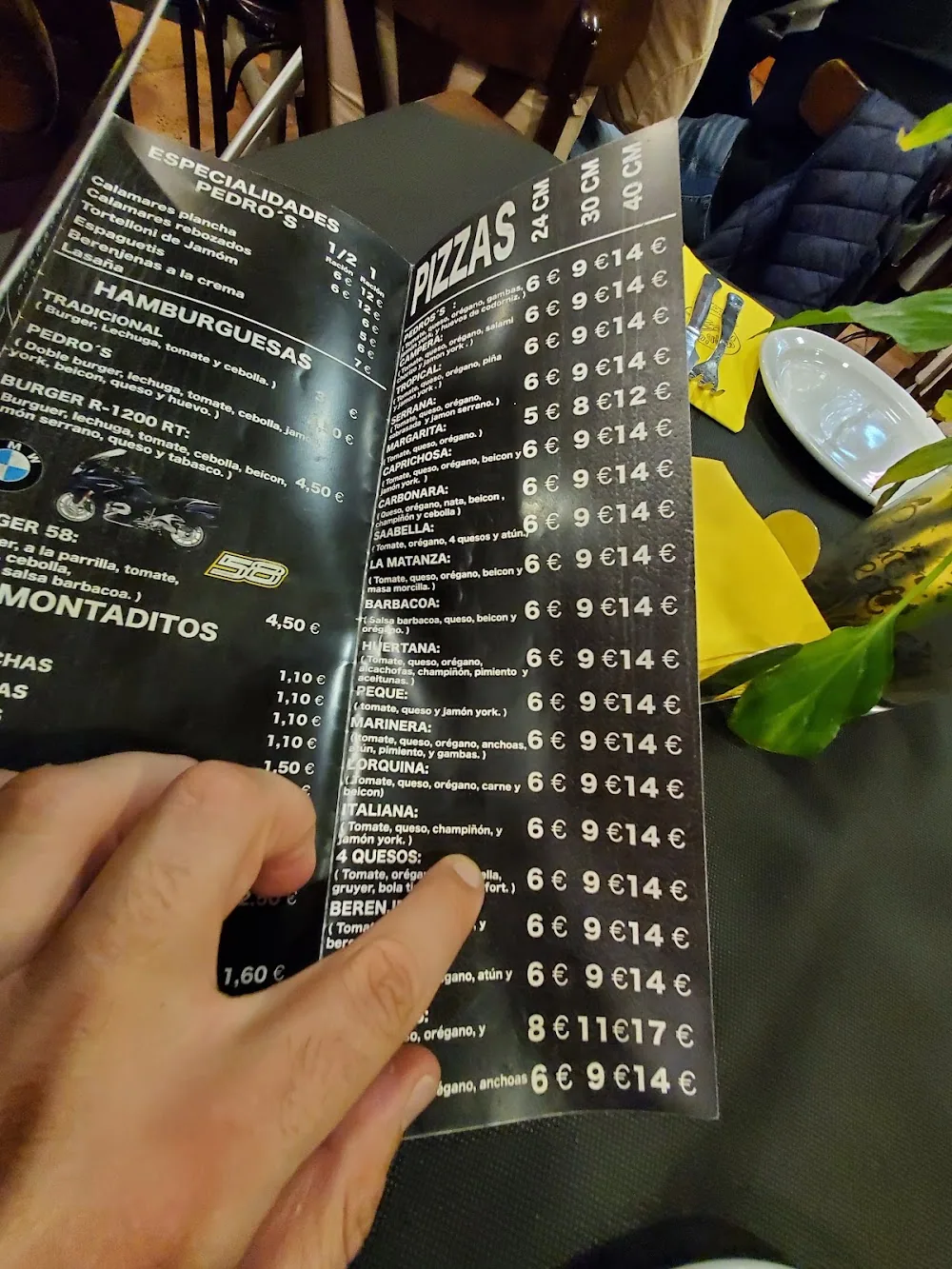 Carta de Restaurante Pedro's Pizza, página 6