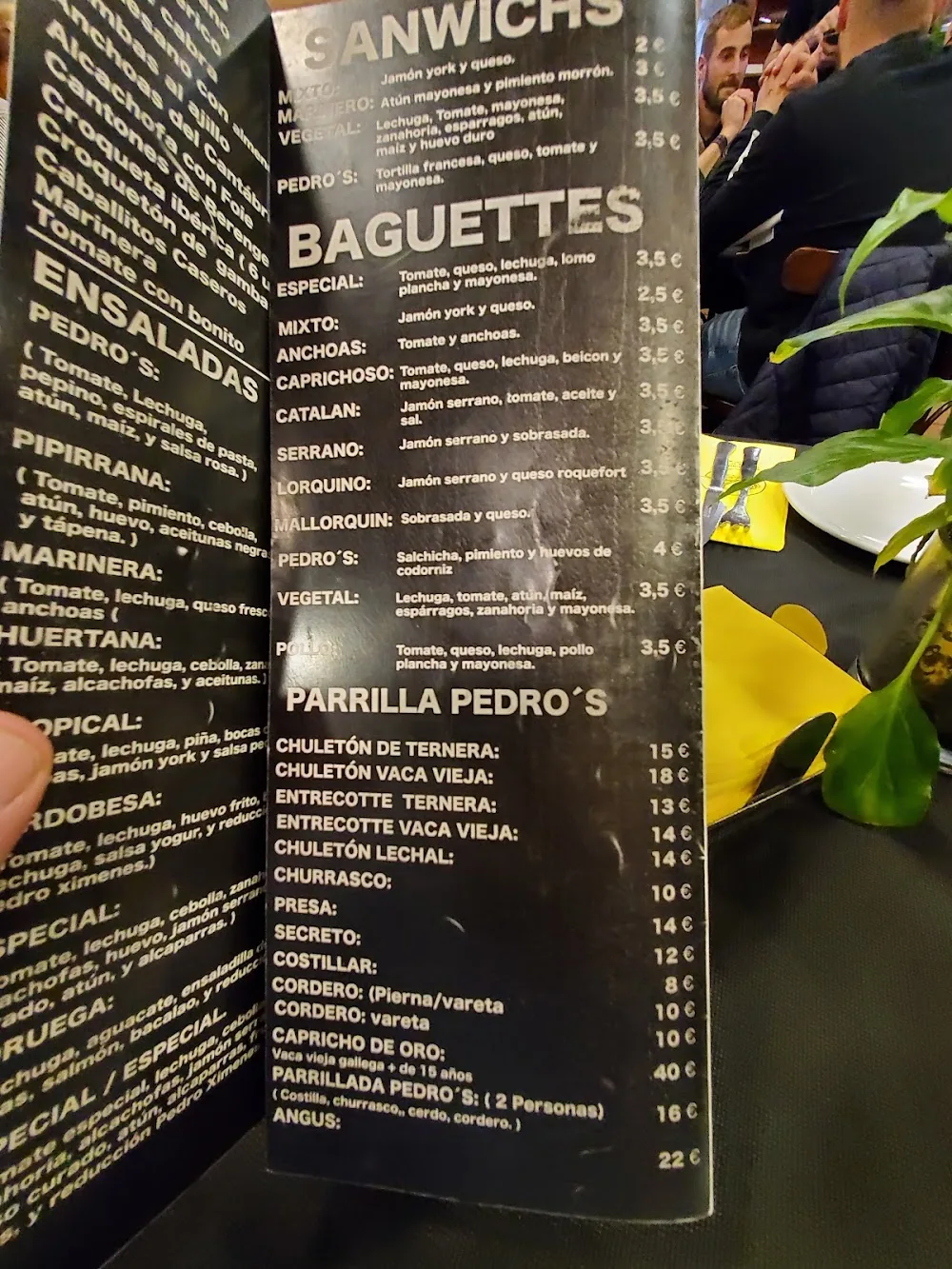 Carta de Restaurante Pedro's Pizza, página 8