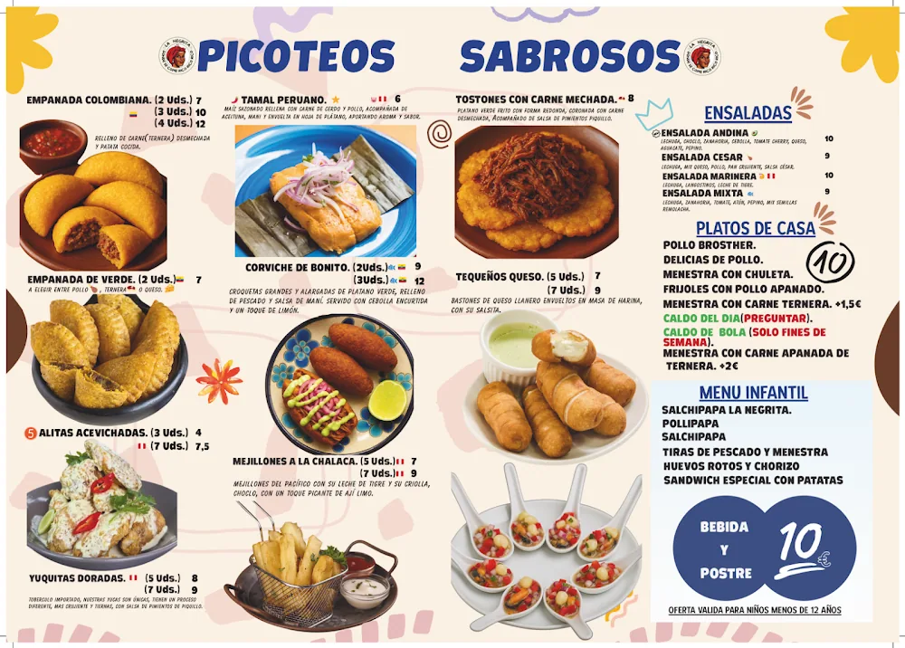 Carta de Restaurante Peruano La Negrita, página 2