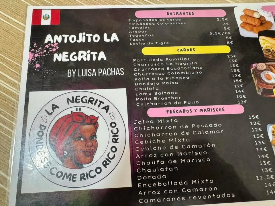 Carta de Restaurante Peruano La Negrita, página 4