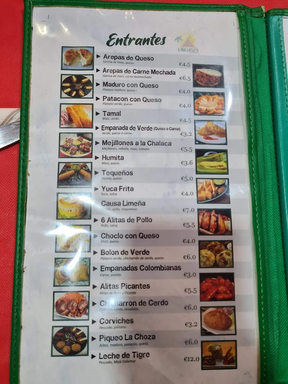 Carta de Restobar La Choza, página 2