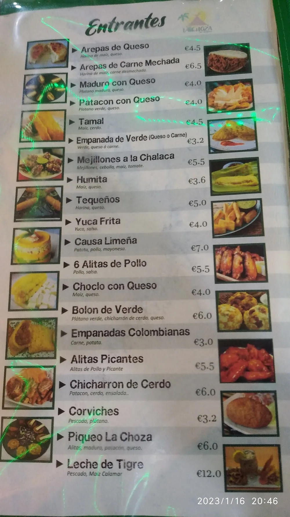 Carta de Restobar La Choza, página 3