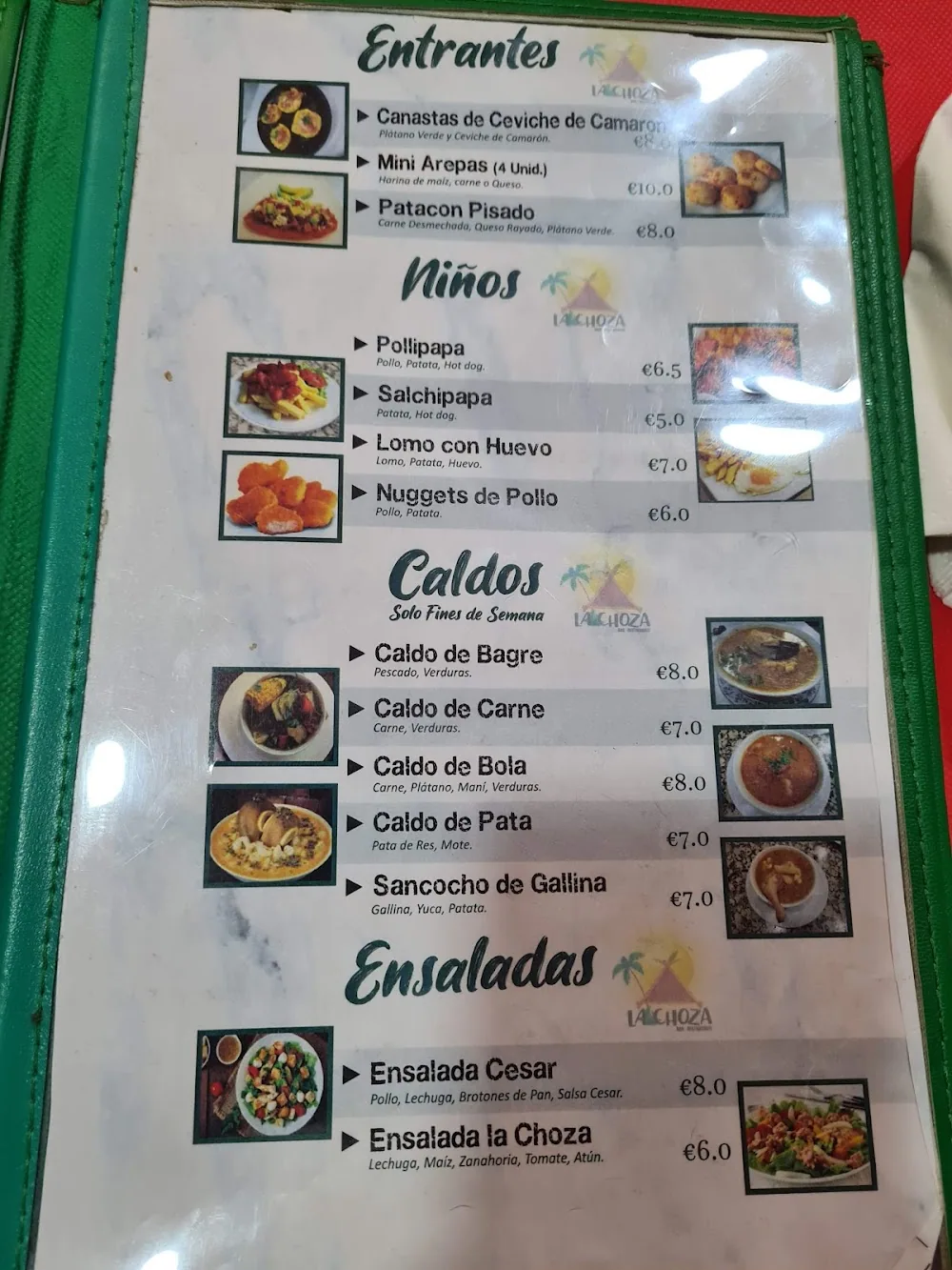 Carta de Restobar La Choza, página 5