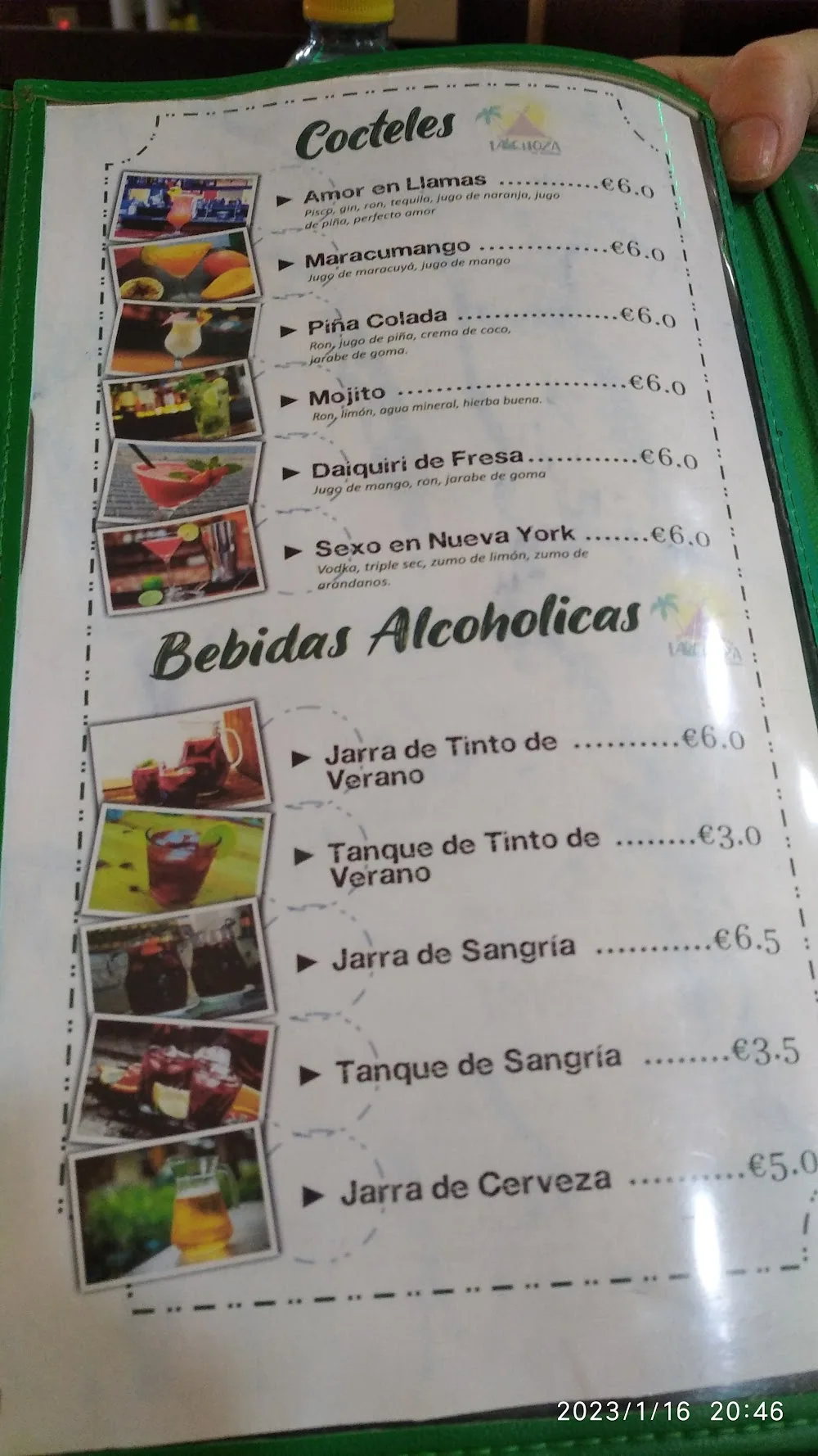 Carta de Restobar La Choza, página 8