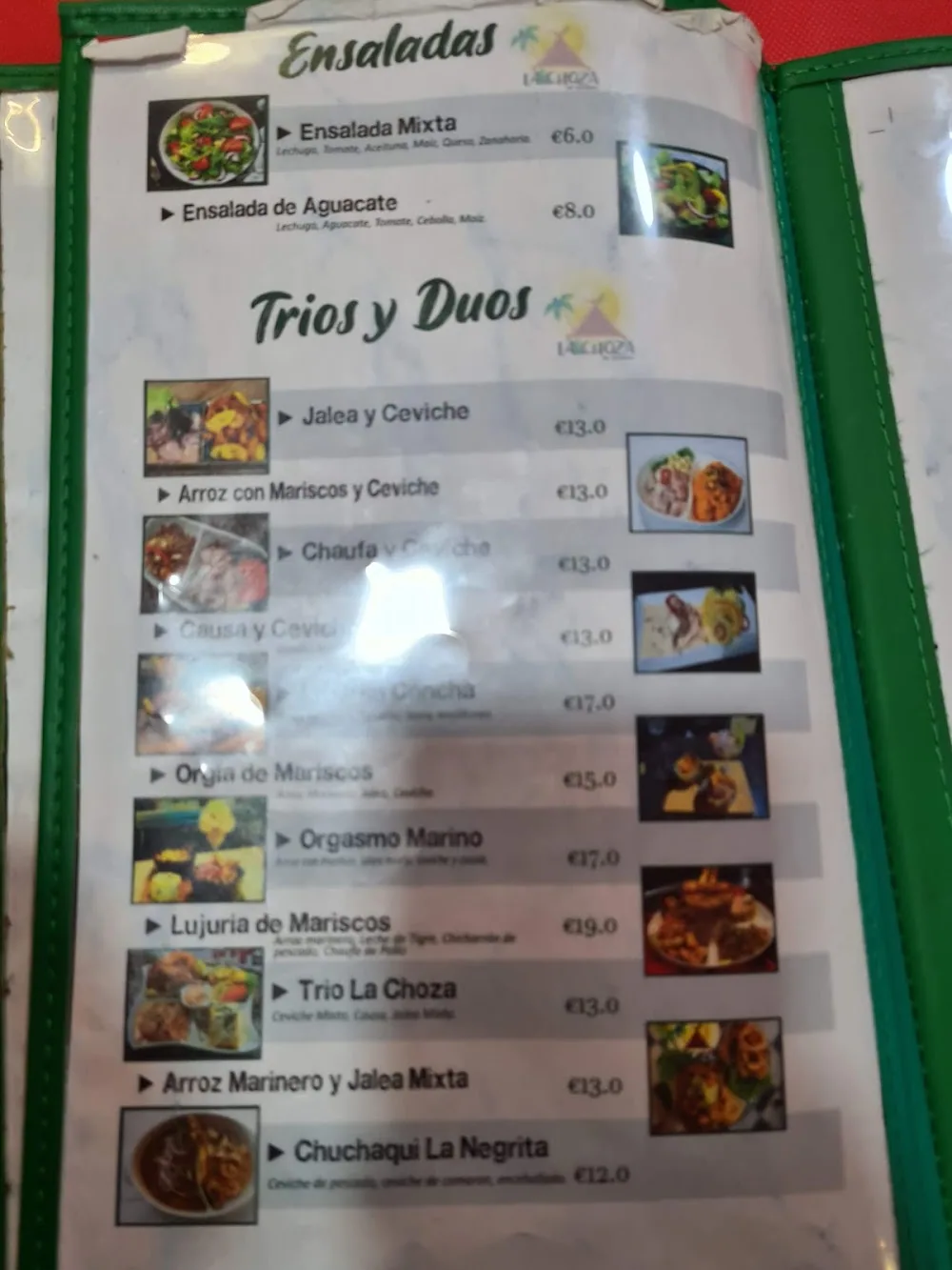 Carta de Restobar La Choza, página 10