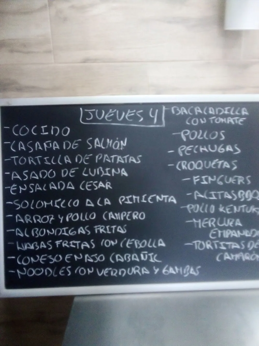 Carta de Sabores para Llevar, página 1