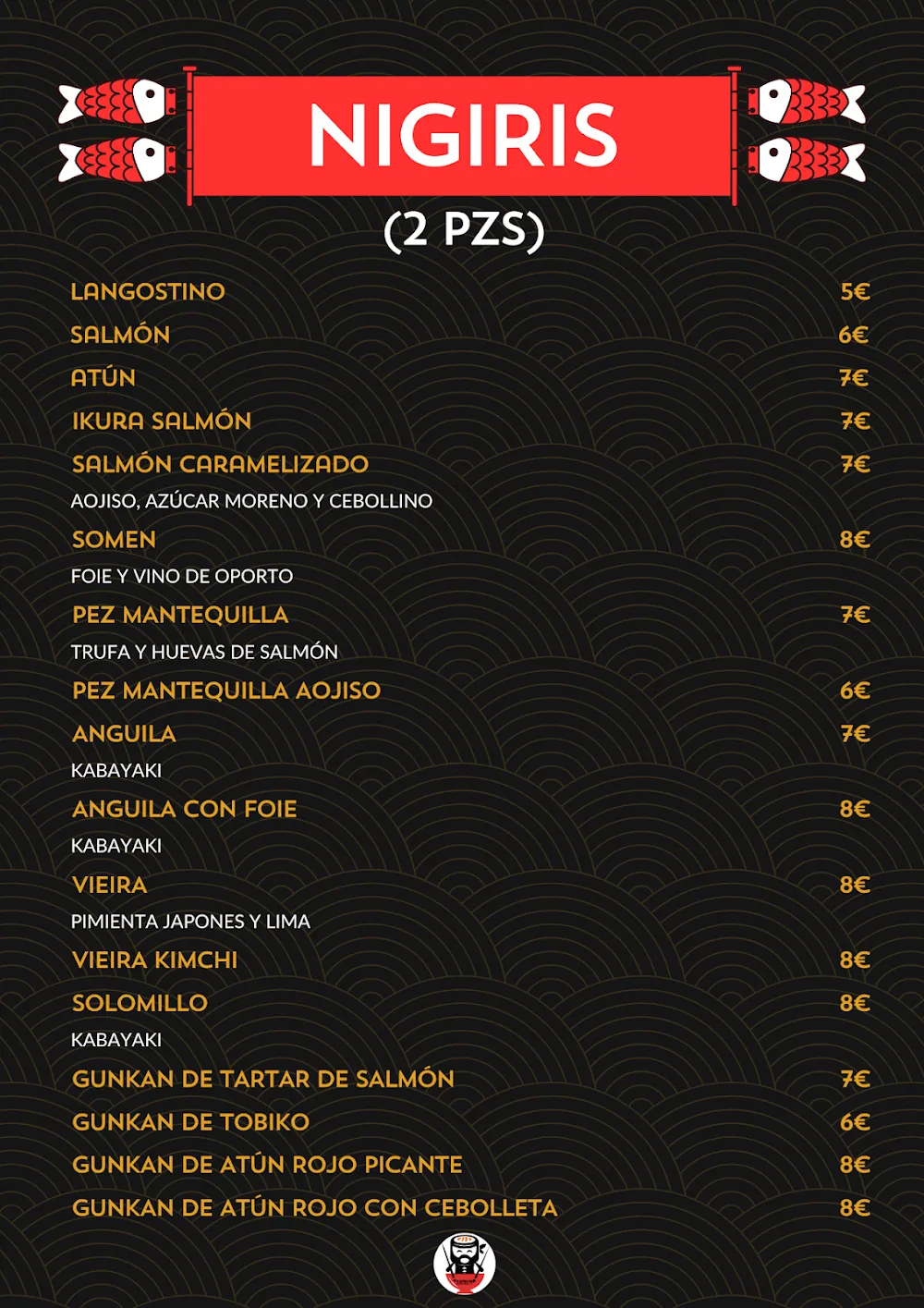 Carta de Somen Sushi Bar, página 2