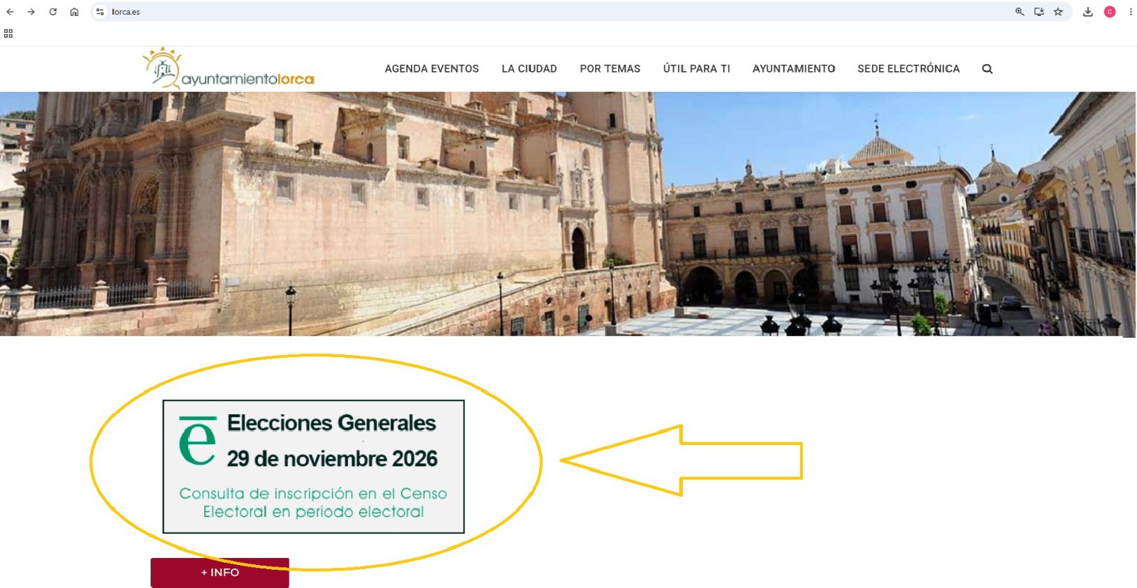 El Ayuntamiento saca a exposición pública hasta el 19 de octubre el censo electoral para los comicios generales del 29N · imagen de la fuente oficial