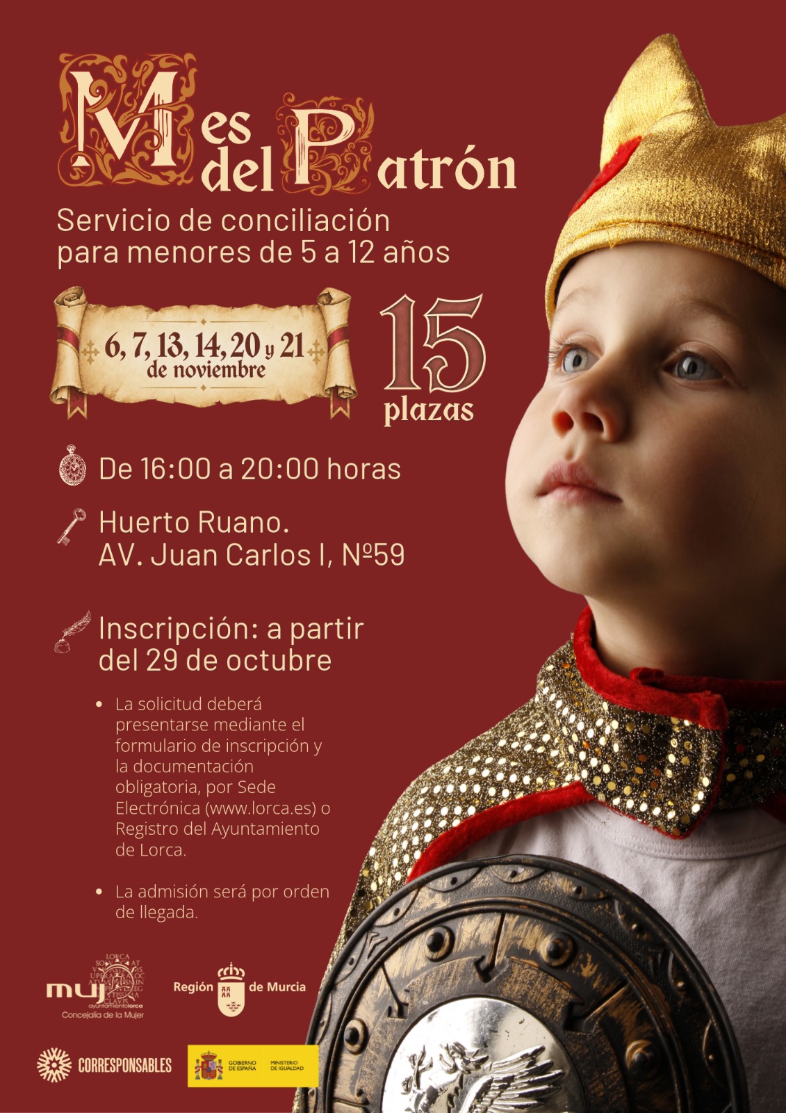 El Palacete de Huerto Ruano acogerá un servicio de conciliación para menores de 5 a 12 años durante los fines de semana del mes del patrón · imagen de la fuente oficial